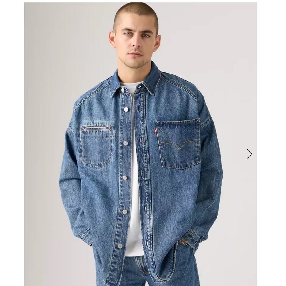 Levis Twist Shacket Mens XXL Blue Excellent Streetwear Denim Oversized Jacket